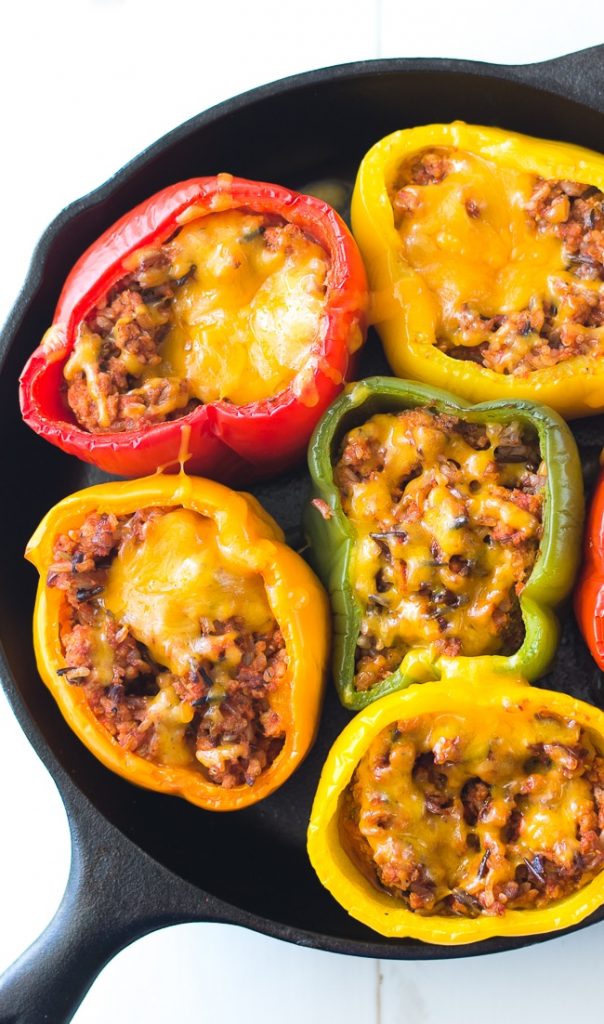 ground-turkey-cast-iron-stuffed-peppers-1-2-604x1024 Dinner Ideas Served