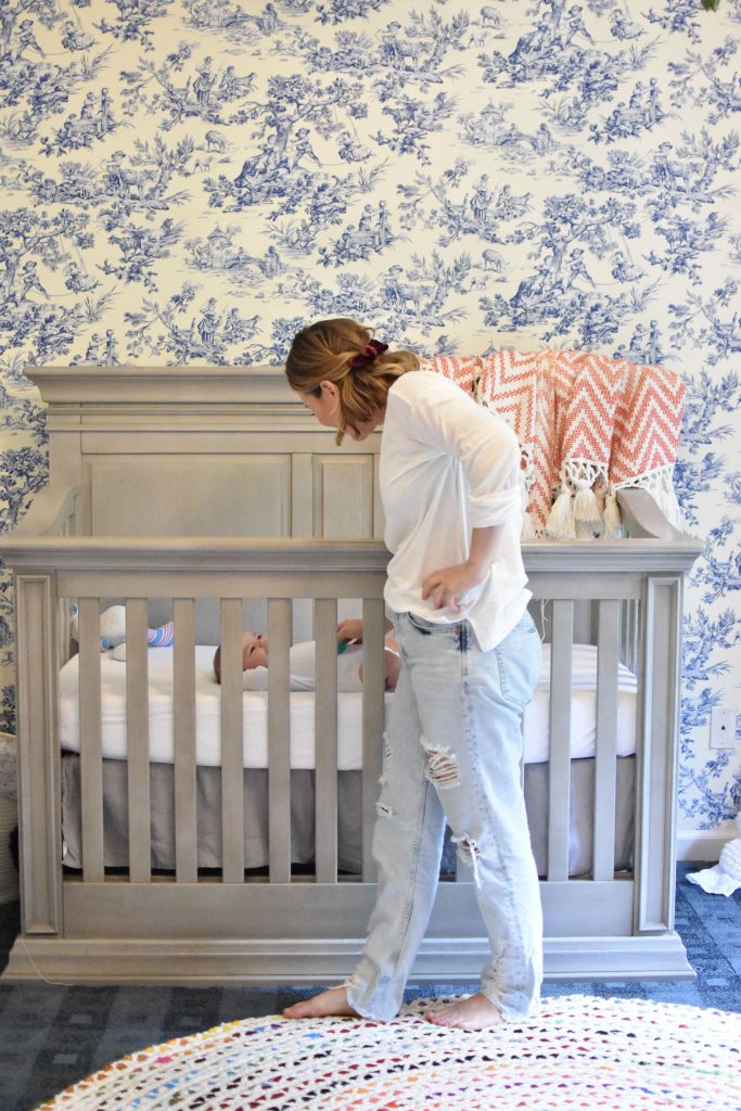 Nursery-Room-Tour-Wallpaper-DIY-Fabric-Vienna-Baby-Cache-Crib-683x1024 Nursery Tour | Julia's Room 2018
