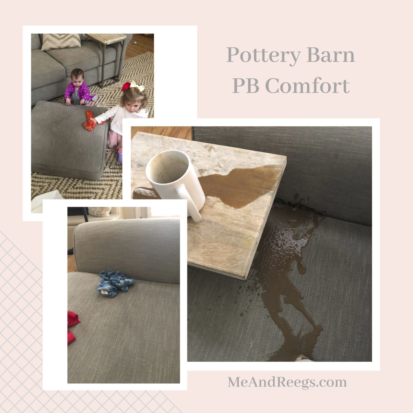 PB Comfort Pottery Barn Couch Performance Fabric Before After Coffee