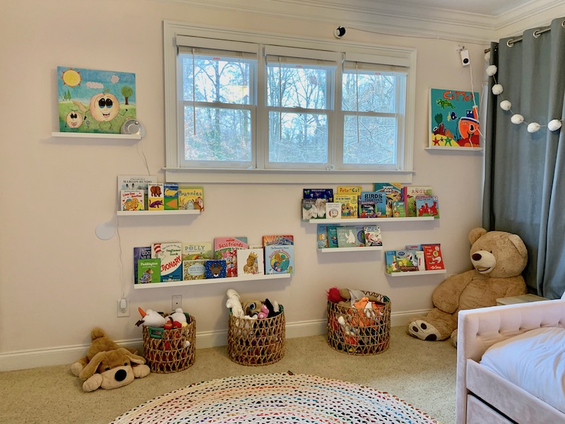 IKEA-bookshelve-hack-in-girls-room Our Girls Share a Room - and a Full Sized Bed