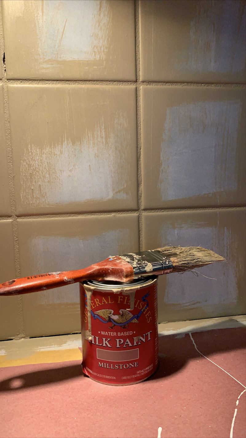 General-Finish-Milk-Paint-Millstone-Grout-Backsplash-Kitchen Painting Our 90's Tile Backsplash
