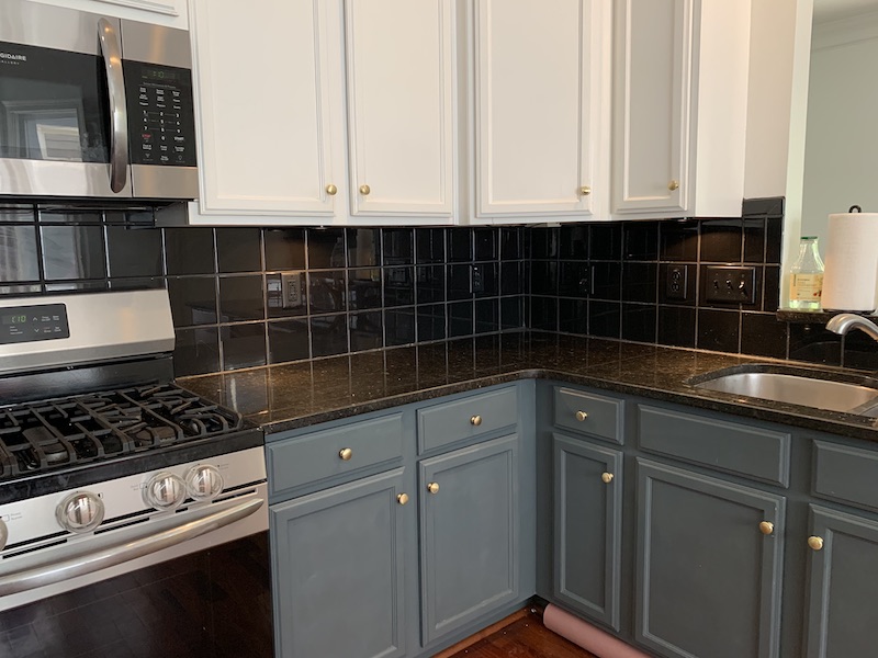 Kitchen-Backsplash-Before-Painting-Tile-Milk-Paint-DIY Painting Our 90's Tile Backsplash