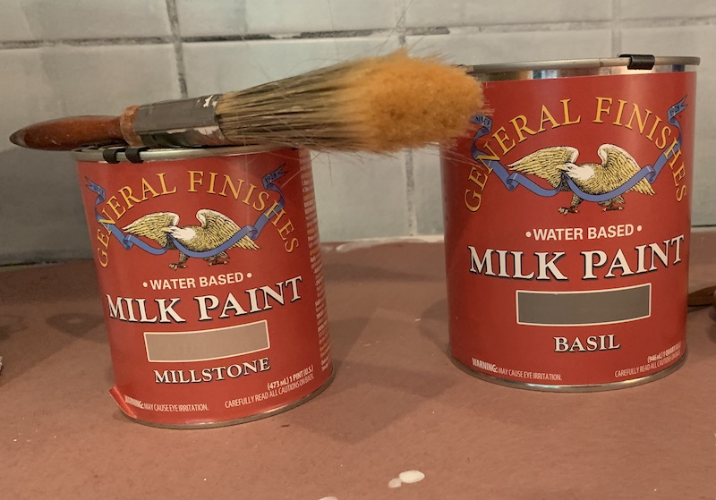 Painting-tile-kitchen-backsplash-milk-paint-general-finishes-basil-millstone Painting Our 90's Tile Backsplash