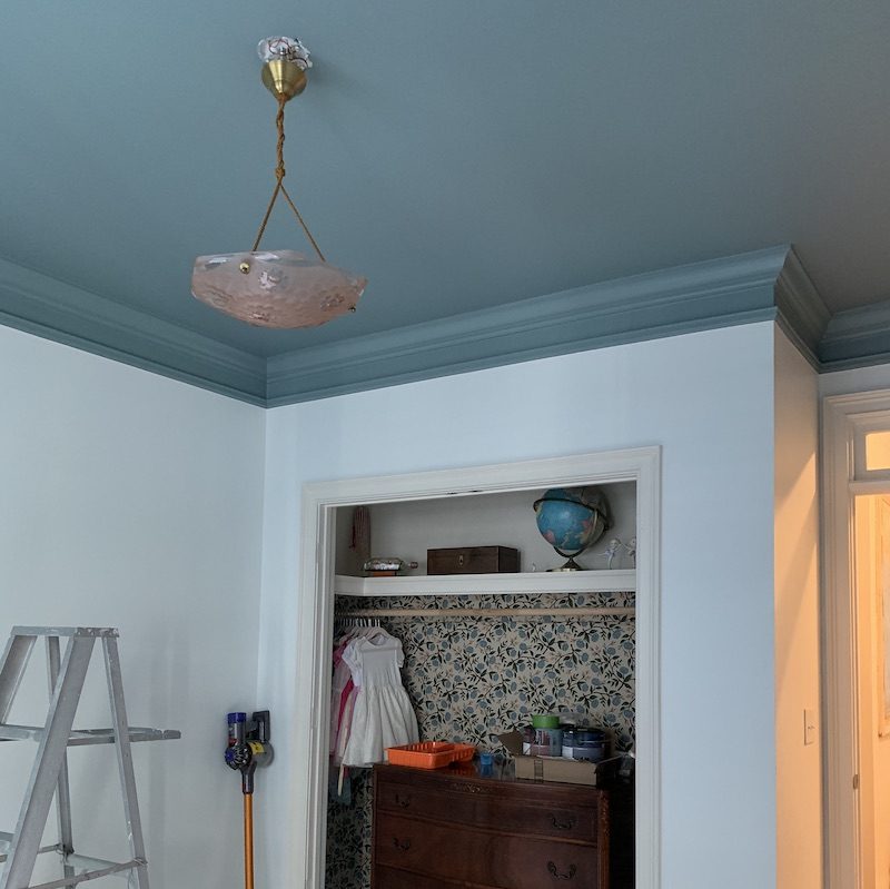 Ceiling-Medallion-DIY-Oval-Room-Hack-Before-edited Gorgeous Wood Ceiling Medallion | Easy DIY Tutorial | Under $30!