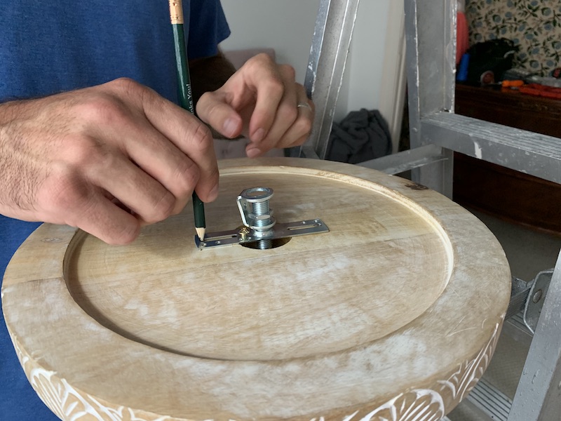 Ceiling-Medallion-DIY-Oval-Room-Hack-Measuring Gorgeous Wood Ceiling Medallion | Easy DIY Tutorial | Under $30!