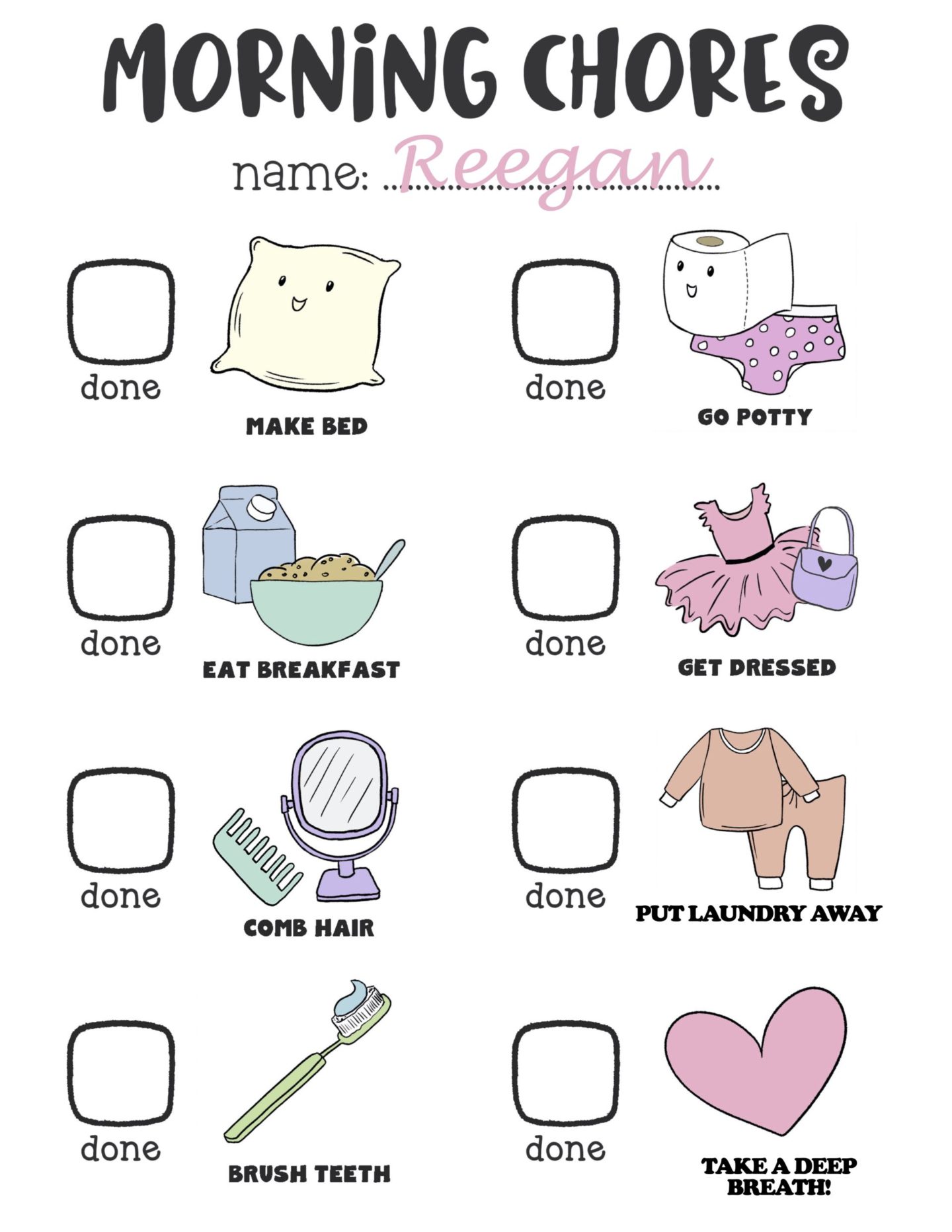 Chore Chart With Pictures Free Printable - Chore & Routines Printable