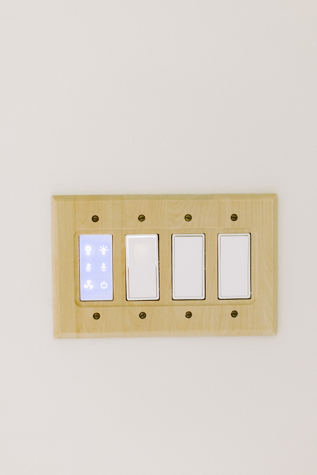 Wood-light-switch-cover-and-alexa-remote Revealing the After! Our Full Bathroom Renovation